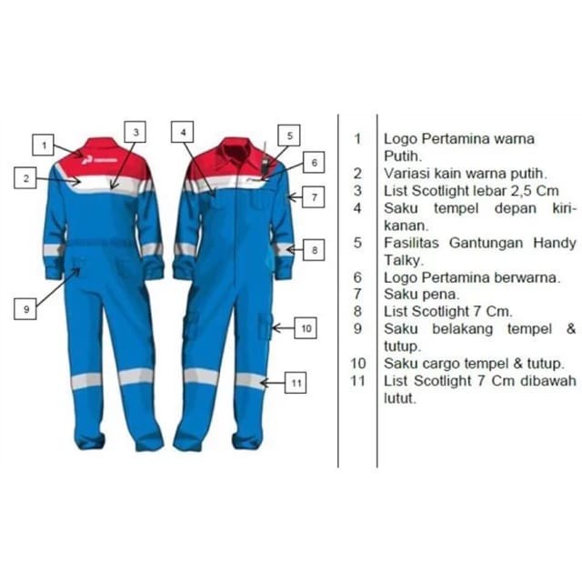 WEARPACK PERTAMINA NOMEX ORIGINAL / COVERALL NOMEX PERTAMINA