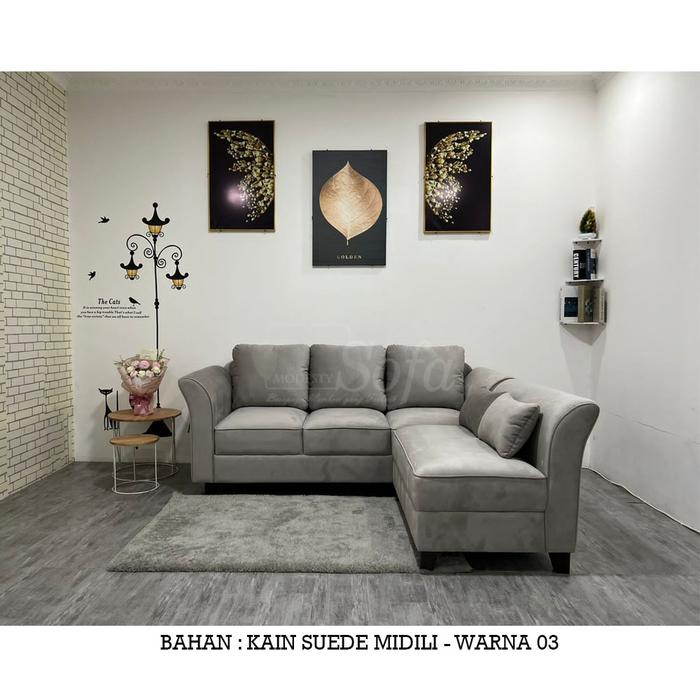 Sofa Kekinian / sofa murah / sofa bagus / sofa nimalis / Kursi / sofa L nang Eco 10 Bantal Busa Kayu