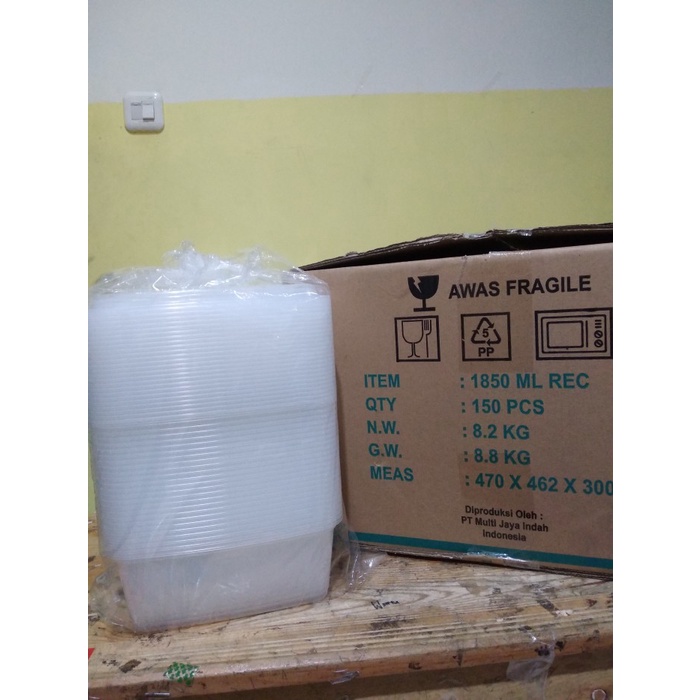 THINWALL DM PANJANG 1850 ML - 1850 REC FOOD CONTAINER - ISI 150 PCS