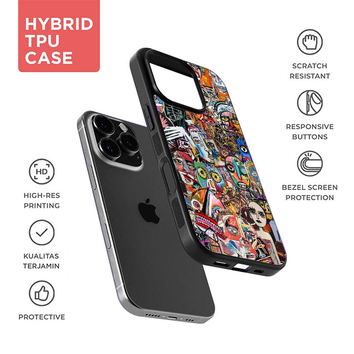 Softcase Hardcase Casing Custom iPhone 16 16e 15 14 13 12 11 XS XR X SE 8 7 Pro Max Plus Mini 2020 B