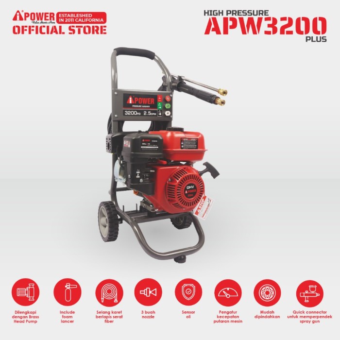 High Pressure Washer Ai Power Apw 3200 Plus Mesin Cuci Steam Motor