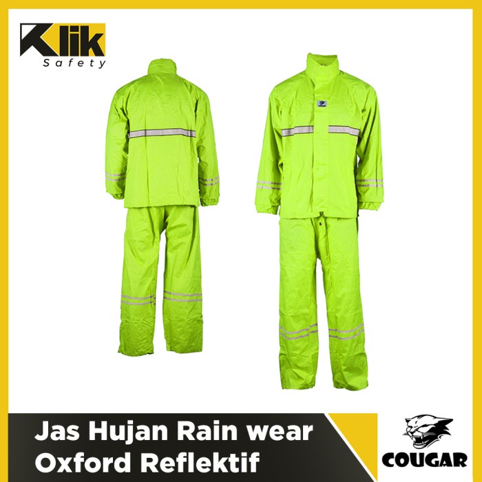 Jas Hujan Safety Rain wear Cougar Oxford Jaket Celana Reflektif Ori