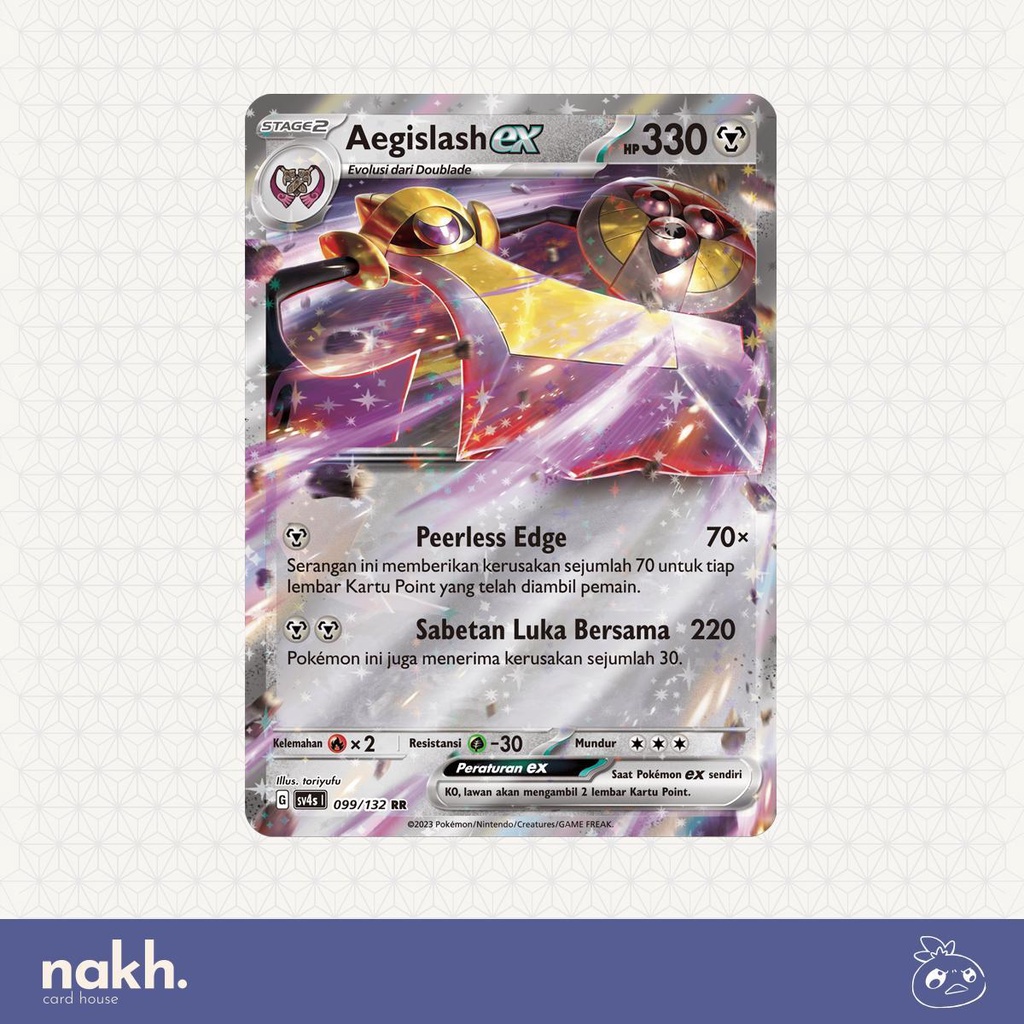 Kartu Pokemon TCG Indonesia Pertemuan Paradoks sv4s 099/132 Aegislash ex