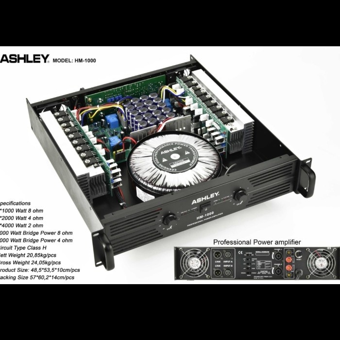 Power Amplifier Ashley Hm1000 Hm 1000 Garansi Original Harga Promo