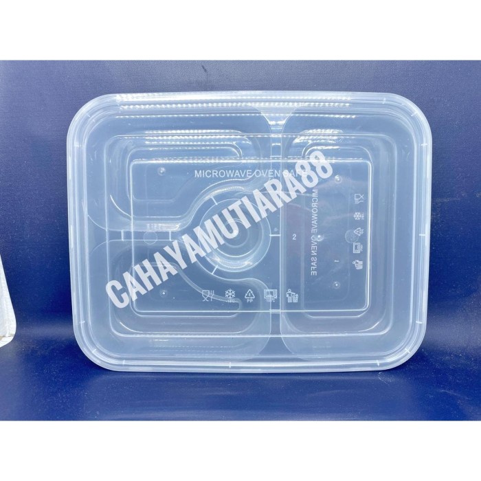 Kotak Makan Plastik/ Box Makan/ Thinwall Sekat 4