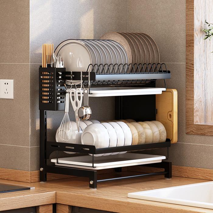 Rak Piring Gantung Rak Dapur Rak Dinding Rak Besi Anti Karat Rak Penyimpanan Mangkuk