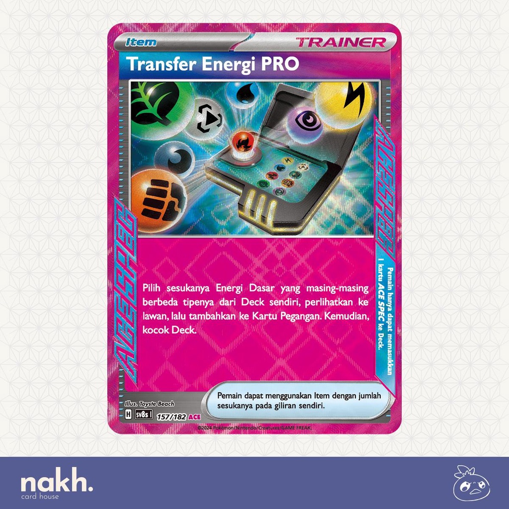 Kartu Pokemon TCG Indonesia kilat rasi sv8s 157/182 Transfer Energi PRO ACE