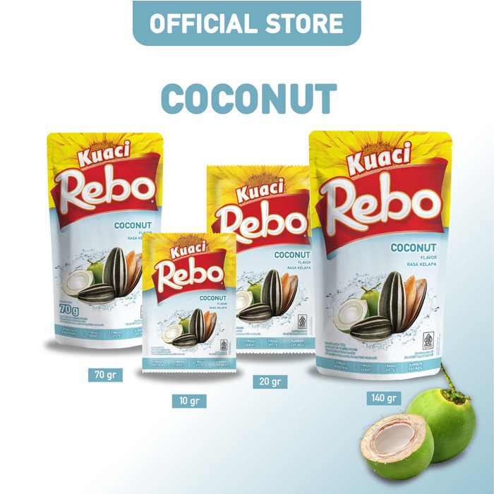 

Bebas Ongkir Rebo Kuaci Rasa Coconut 10 Gram - 1 Dus (Isi 200 Saet)