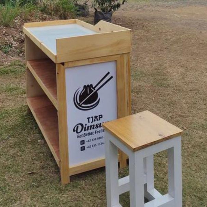 Booth Portable Murah - Meja Kasir Kayu Jati Belanda - Meja Kasir Rakit