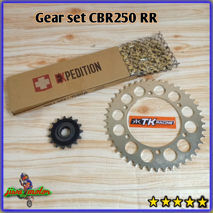 Gear Set Cbr250Rr Tk Racing Original Rantai Expedition 520 Panjang 130