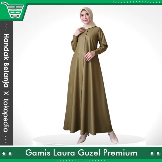 NEW BAJU GAMIS LAURA GUZEL PREMIUM POLOS BAHAN KATUN TOYOBO ORIGINAL GUZEL