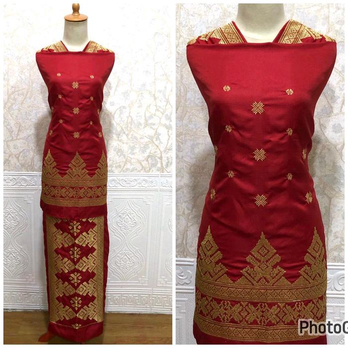 PROMO Bahan Baju Kurung Bordir Motif Songket Melayu/Bahan Baloteli/Motif Bordir Songket Melayu Mulz