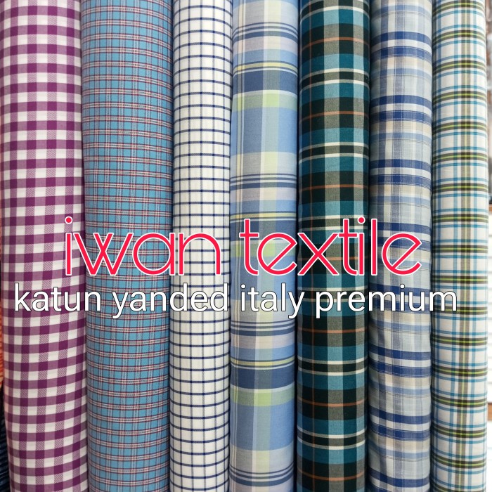 OBRAL kain katun kotak kotak bahan baju Koko kemeja quality import