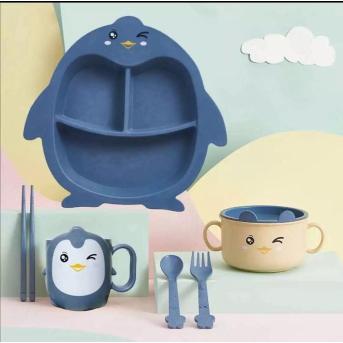 KODE M SET Perlengkapan Makan Anak SET Tempat Makan Anak Lucu Set Piring Anak