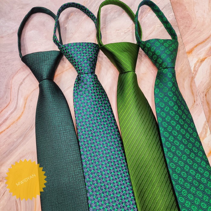 dasi pria hijau olive hijau emerald dasi instan siap pakai dasi kantor