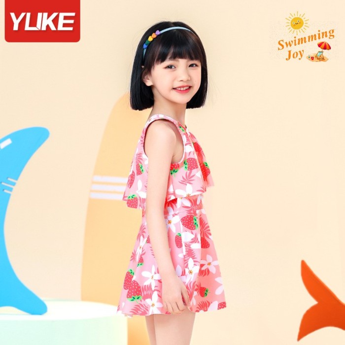 DISKON BAJU RENANG ANAK PEREMPUAN SAMPAI REMAJA LUCU TWO PIECES STRAWBERRIES KLM