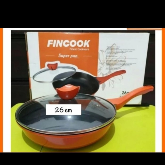 FINCOOK SUPER PAN TEFLON +TUTUP KACA 26 CM ANTI LENGKET