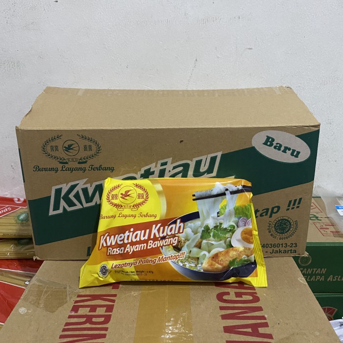 

Kwetiau Kuah cap Burung Layang Terbang 1 Dus isi 20