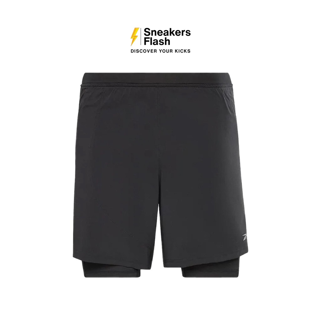 REEBOK Running 2 In 1 Shorts Black Celana Pendek Pria