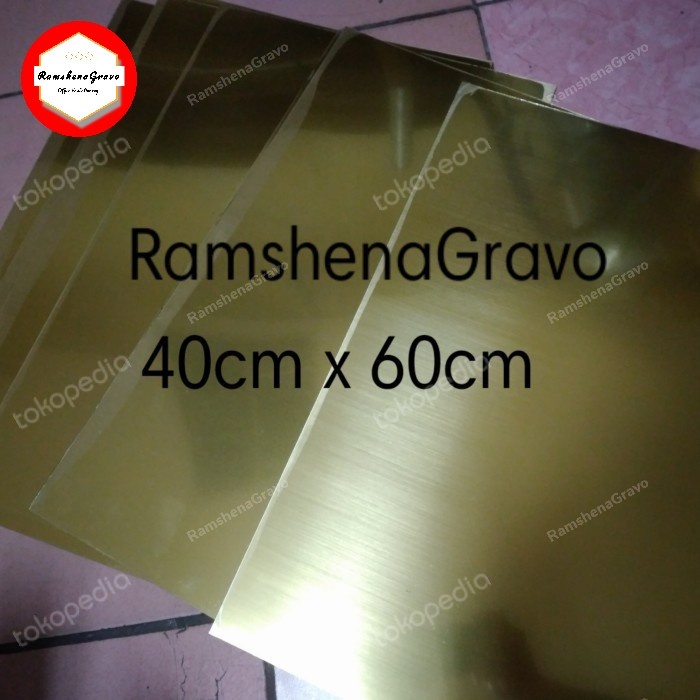 

gravoply gold bahan name tag/laser/40cm x 60cm tebal 1.5mm