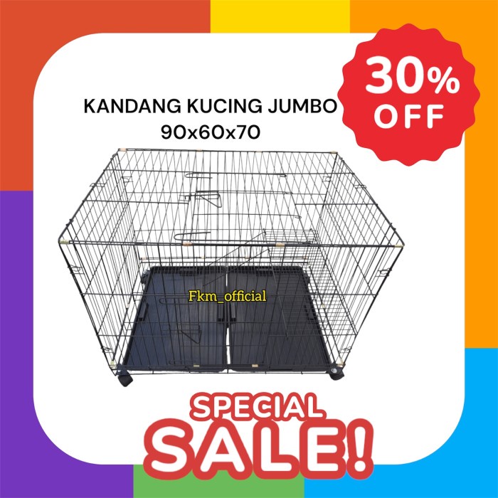 Kandang kucing/anjing/kelinci Jumbo 90X60X70