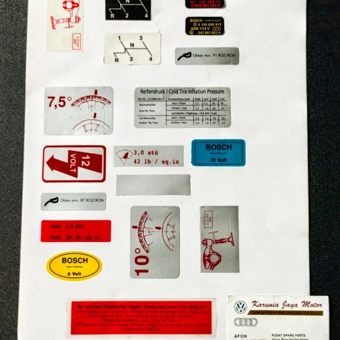 Stiker Bodi Vw Kodok Di Part Vw Sparepart Vw Asli 100%