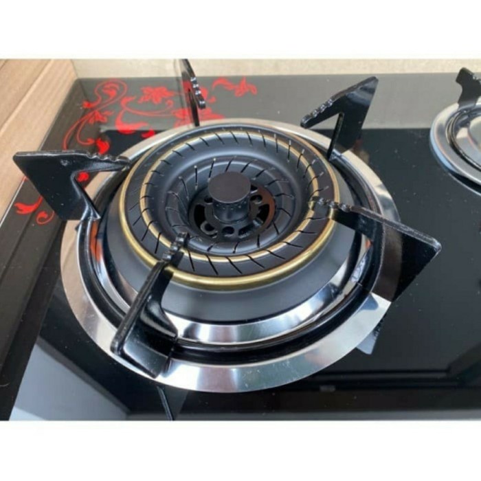 Natanel Kompor Gas Tanam Gas 3 Tungku Hitam Pg-333 Kaca (3Tk Gas)