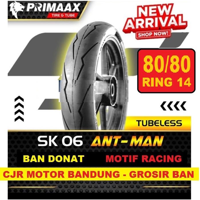 BAN DONAT PRIMAAX SK 06 80/80 RING 14 BAN TUBELESS MOTIF DIABLO SEGALA CUACA PRIMAX SK06