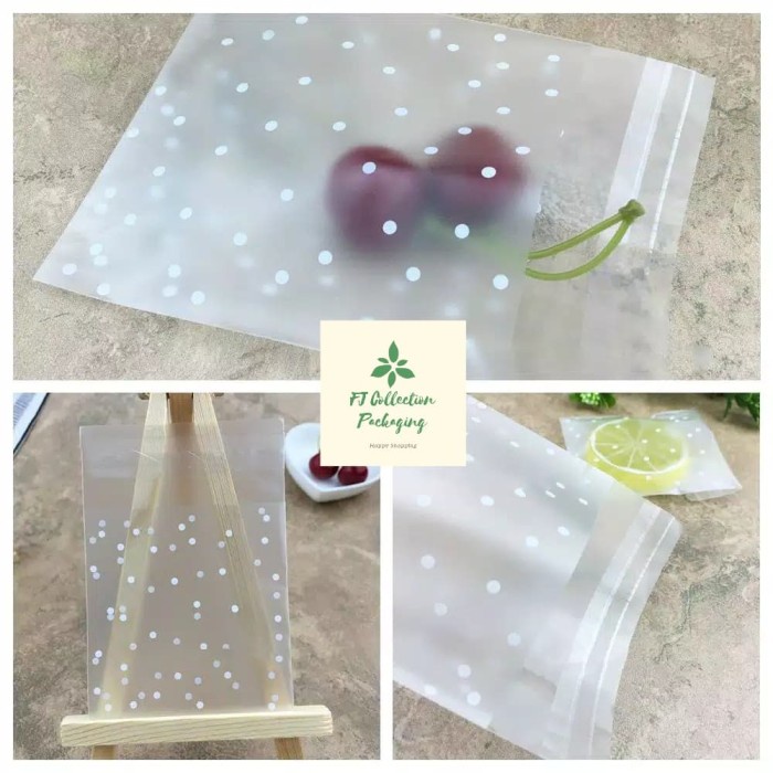 BERMUTU Plastik Kue Kering dengan Perekat Putih OPP Uk. 10x10+3cm