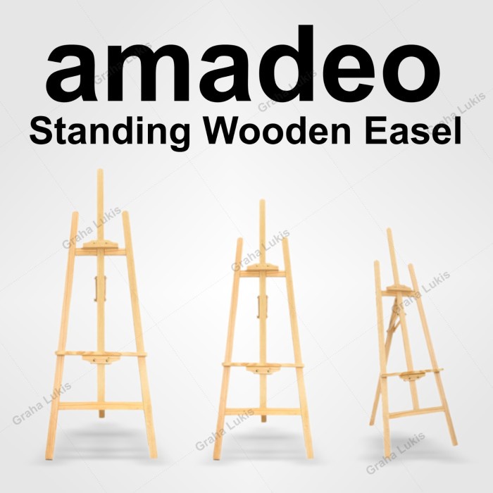 

TERBARU! AMADEO Wooden Easel / Stand Kanvas / Sandaran Kanvas / Standing Easel