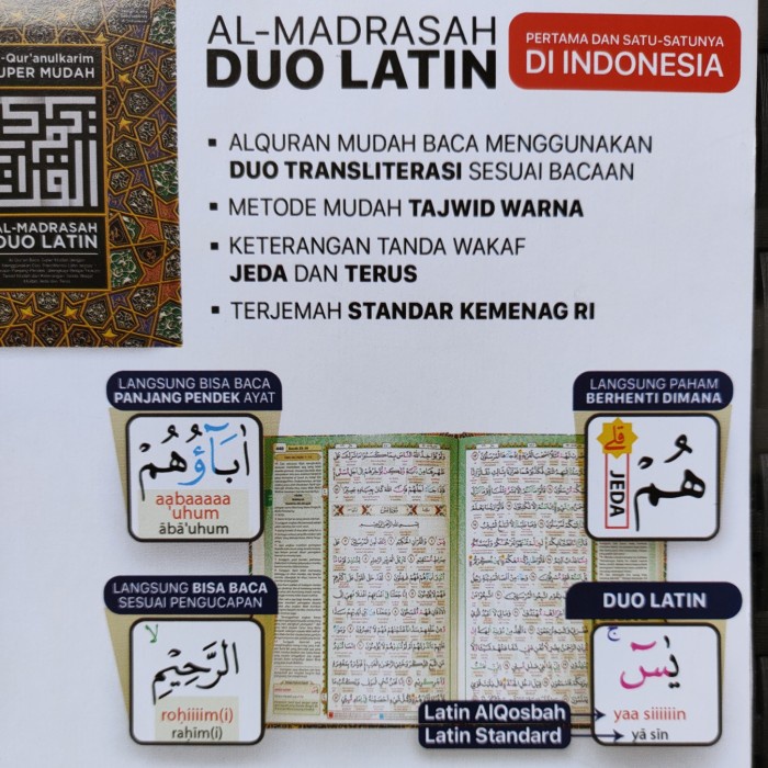 Alquran Tajwid Perkata Latin Al-Madrasah Duo Latin Uk Besar Almadrasah