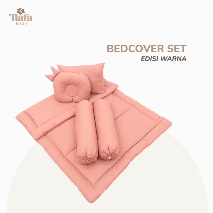 Bedcover bayi set bantal guling Motif Polos