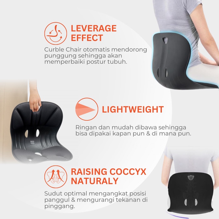 CURBLE POSTURE CHAIR WIDER - BLACK