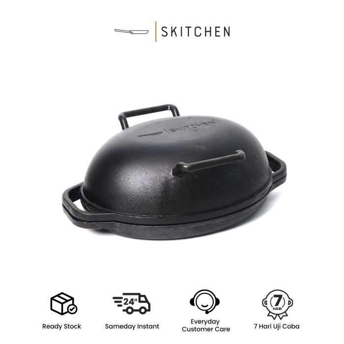 SKITCHEN Cast Iron Brisbane Bread Pan MAX Alat Panggangan Loyang Roti Sourdough Premium