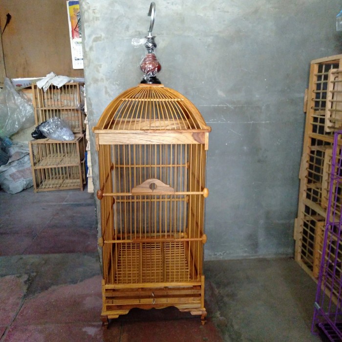 sangkar burung kenari, kotak kayu jati model kubah