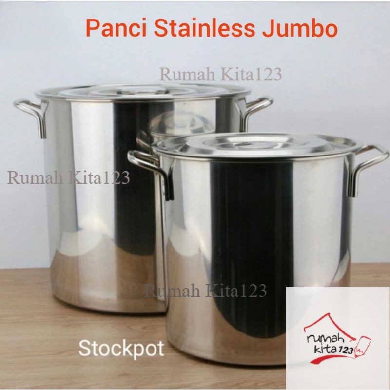 Citayam Panci Stainless Jumbo Tinggi Baso Soto Stock Pot Besar Tebal PREMIUM
