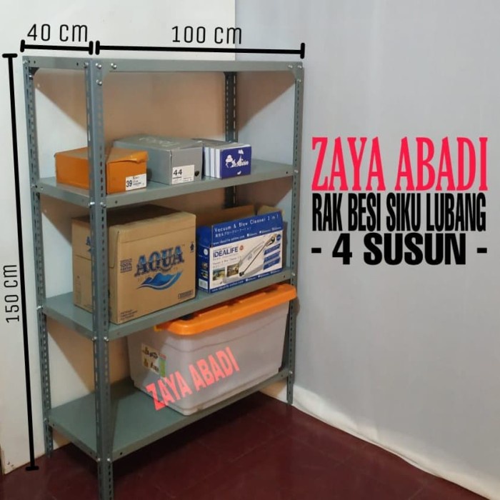 Rak Besi Siku Gudang Serbaguna 4 Susun Ambalan 100X40X150Cm