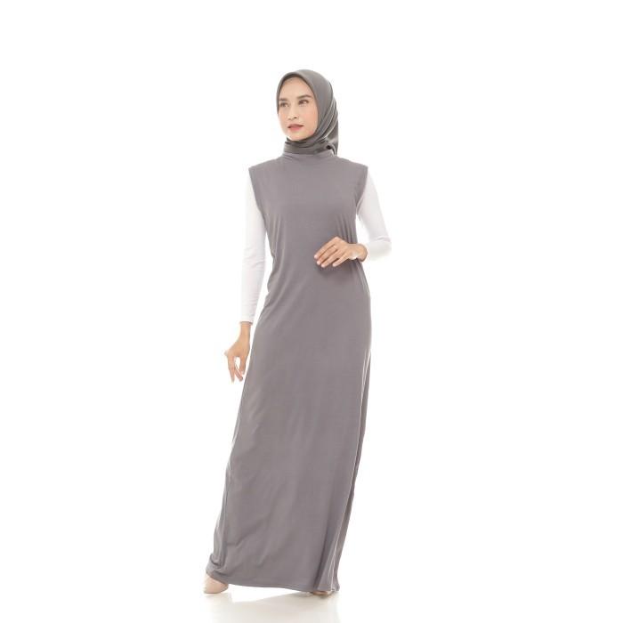 Keren MANSET BAJU GAMIS LEKBONG SPAN HITAM / INNER SPAN INSPAN LONG DRESS