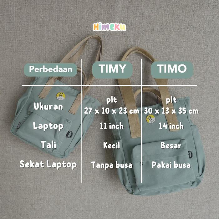 Terlaris Himeku TIMY MINI 3 in 1 Totepack - Tas Kecil Multifungsi - Backpack Totebag Handbag -