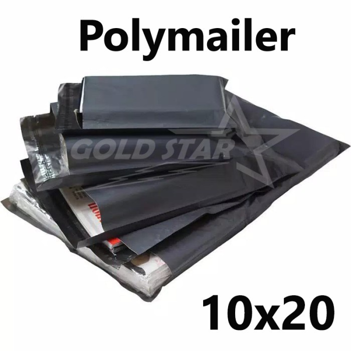 TERBATAS Plastik Bungkus Paket Online Kecil POLYMAILER 10x20 Packing Olshop Lem