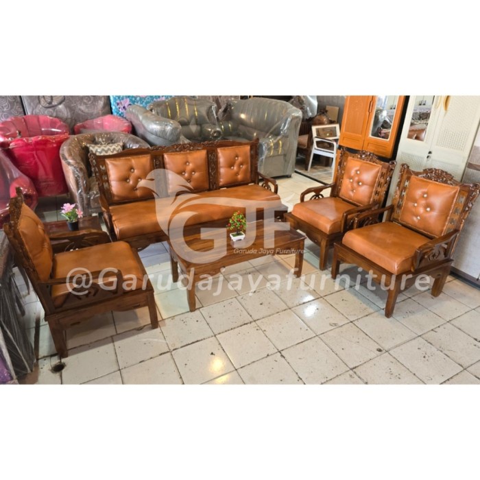 PREMIUM SOFA TAMU JATI ANGGUR HONGKONG 2 VARIASI WARNA DUDUKAN 3111 / SOFA JATI HARGA TERJANGKAU/