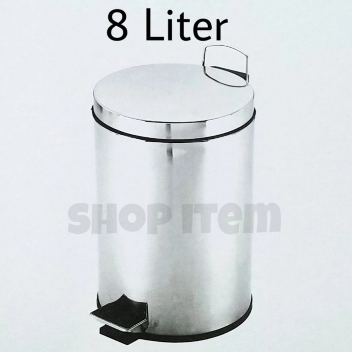 PREMIUM Tempat Tong Sampah Injak 8 Liter Stainless Bin 8L