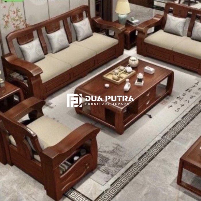 PREMIUM Kursi sofa tamu jumbo minimalis kayu jati