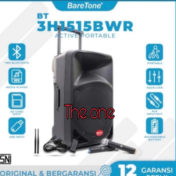 speaker portable wireless baretone BT3H1515BWR BT3H 1515BWR 15INCH
