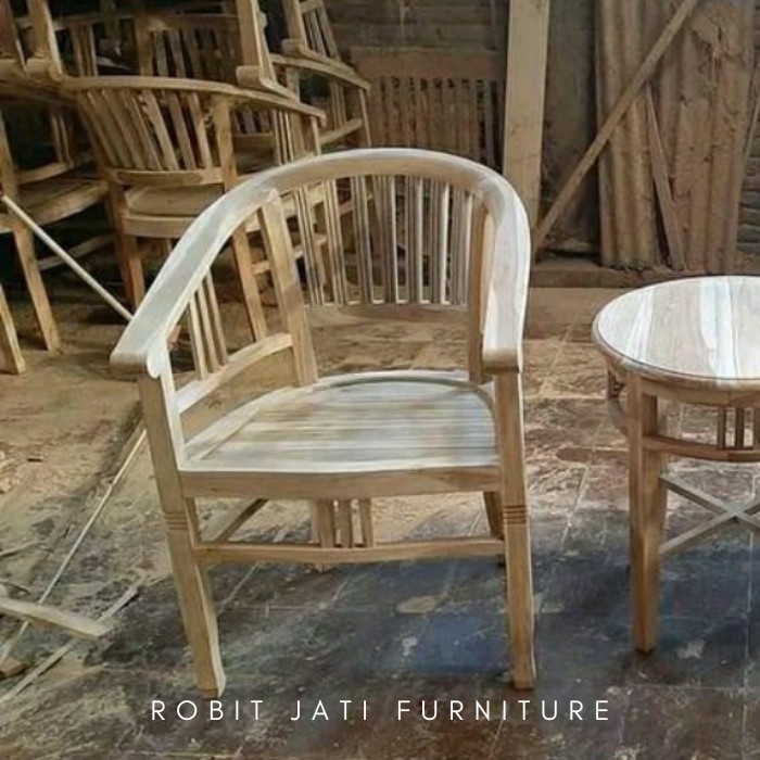 PREMIUM Kursi Teras Betawi Kursi Cafe Kayu Jati Mentah Kursi Makan Cafe Murah
