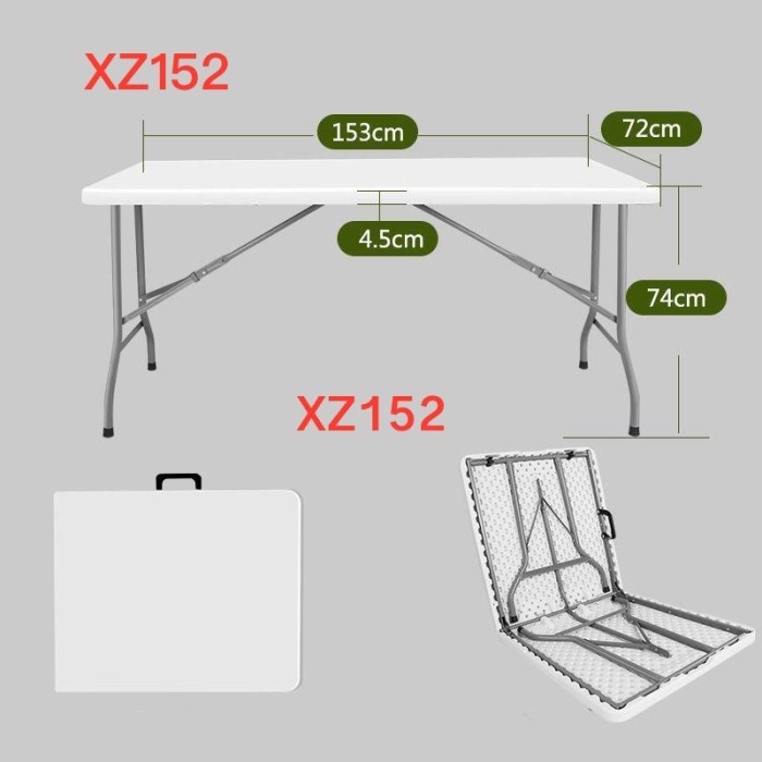 [tch] - SA MEJA LIPAT KOPER HPL ALUMINIUM-MEJA LIPAT PORTABLE - KAKI BULAT