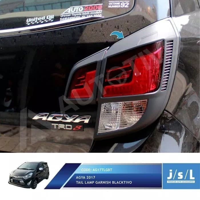 Paket Garnish Lampu Depan Belakang Hitam Doff Jsl New Agya 2017-2019