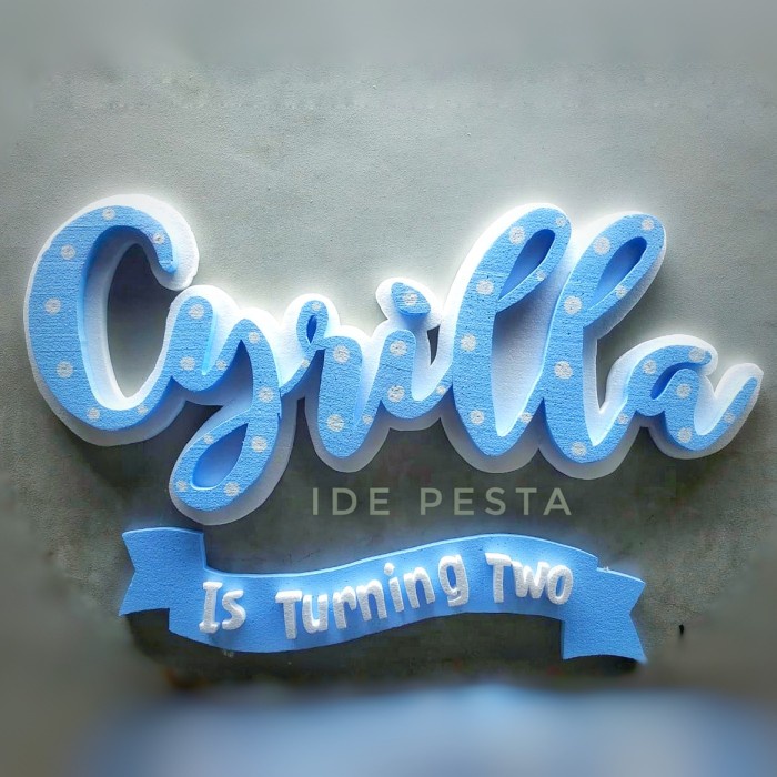 

tulisan Nama Styrofoam - huruf gabus sterofoam ulang tahun