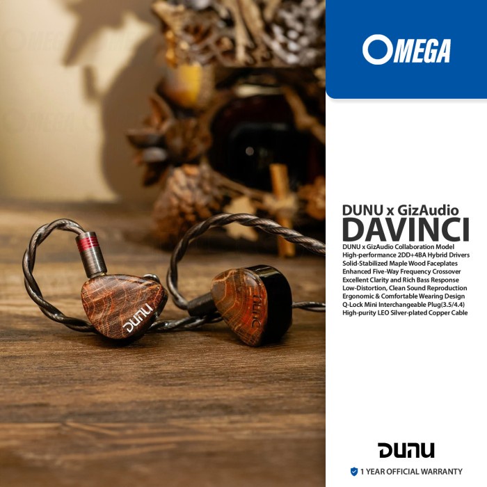 DUNU x GizAudio DaVinci 2DD+4BA Hybrid Drivers In-ear IEM