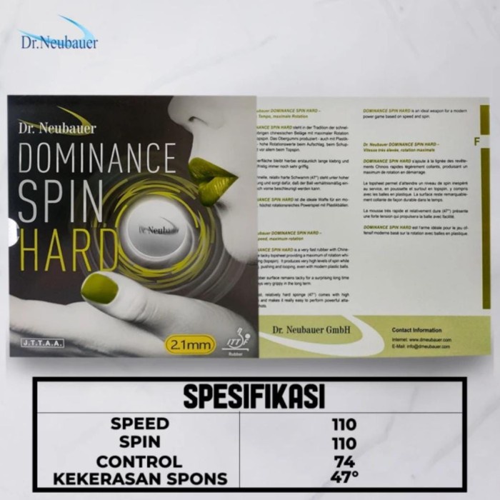 Terbatas KARET BET TENIS MEJA DR NEUBAUER DOMINANCE SPIN HARD ORIGINAL